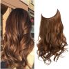 12/14/16/18/22 Inch Thick Long Wavy Invisible Wire Synthetic Blonde Hair Extension