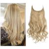 12/14/16/18/22 Inch Thick Long Wavy Invisible Wire Synthetic Blonde Hair Extension