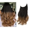 12/14/16/18/22 Inch Thick Long Wavy Invisible Wire Synthetic Blonde Hair Extension