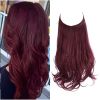 12/14/16/18/22 Inch Thick Long Wavy Invisible Wire Synthetic Blonde Hair Extension