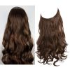 12/14/16/18/22 Inch Thick Long Wavy Invisible Wire Synthetic Blonde Hair Extension