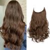 12/14/16/18/22 Inch Thick Long Wavy Invisible Wire Synthetic Blonde Hair Extension