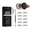 Eye Brow Stamping Kit Black Light Brown Waterproof Eyebrow Stamp Stencil Kit for Black Women