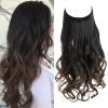 12/14/16/18/22 Inch Thick Long Wavy Invisible Wire Synthetic Blonde Hair Extension