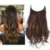 12/14/16/18/22 Inch Thick Long Wavy Invisible Wire Synthetic Blonde Hair Extension