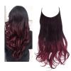 12/14/16/18/22 Inch Thick Long Wavy Invisible Wire Synthetic Blonde Hair Extension