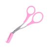 Pink Professional Eyelash Makeup Scissors Stainless Steel Eyebrow Trimming Scissors with Comb