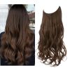 12/14/16/18/22 Inch Thick Long Wavy Invisible Wire Synthetic Blonde Hair Extension