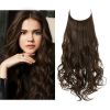 12/14/16/18/22 Inch Thick Long Wavy Invisible Wire Synthetic Blonde Hair Extension