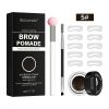 Eye Brow Stamping Kit Black Light Brown Waterproof Eyebrow Stamp Stencil Kit for Black Women