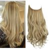 12/14/16/18/22 Inch Thick Long Wavy Invisible Wire Synthetic Blonde Hair Extension