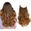 12/14/16/18/22 Inch Thick Long Wavy Invisible Wire Synthetic Blonde Hair Extension