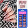 Lady French Style Full Cover Acrylic Artificial Nail Tips with Box for Nail Tips Art Salons and Home DIY