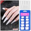 Lady French Style Full Cover Acrylic Artificial Nail Tips with Box for Nail Tips Art Salons and Home DIY