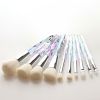 Makeup Brushes Set 10pcs Colorful Diamond Cosmetic Kabuki Brushes Premium Synthetic Bristles Crystal Handle Set for Makeup