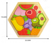 Hot Selling Wood Fruit Puzzle children Kids Learning Large Size Fruit Puzzle Wooden 3D Jigsaw Puzzle