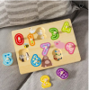 Classic Educational Toy Customized Kids Wood Knob Puzzle with Alphabet Number Wooden Peg Puzzles