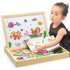 Magnetic jigsaw double-sided drawing board