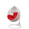 Custom moon garden furniture egg wicker gray cushion rattan swing chair hanging with metal stand