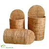 Laundry Hamper Natural Water Hyacinth Half Moon Set S/3