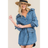 Denim Shirt Dress with Pocket Purse Belt