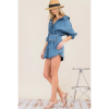 Denim Shirt Dress with Pocket Purse Belt