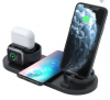 2021 New arrival dropshipping 6 in 1 Universal Qi Fast Charging Table Wireless Charger for Smart Watch Mobile Phone Earphone