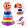 Large round square tumbler rainbow tower rainbow doughnut puzzle shape matching toy