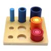 Kindergarten teaching aids rainbow building blocks circular ladder shape color cognitive toys