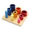 Kindergarten teaching aids rainbow building blocks circular ladder shape color cognitive toys