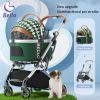 Bello wm01-t dog/cat pet stroller, aluminum alloy, foldable, detachable, towing telescopic rod,