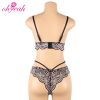 R81047 Wholesale Price Women Floral Lace Strappy Bra and Panties Lingerie Underwear Set