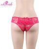 P5178 Stylish Open Crotch Lace Mature Sexy Women Transparent Plus Size Panties Underwear