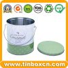 1 Gallon metal popcorn tin box with handle and lid