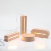 warm light USB Wooden Lamp Base for Led 3D Night Light Round Oval Wooden Led lamp base USB Cable switch Night Light