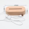 warm light USB Wooden Lamp Base for Led 3D Night Light Round Oval Wooden Led lamp base USB Cable switch Night Light