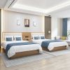 Hotel Standard Wooden Furniture Single Double Solid Wood Modern Bed