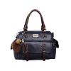 High Quality Oil Wax Retro Fashion Purse Hand Bag Large Capacity Nice Leather Rivets Tote Long Strap Stylish Crossbody Sling Bag Bright Messenger Bag Daily Work Briefcase