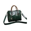 Multi Pockets Leather Handbag Large Capacity Work Tote High Quality Retro Crossybody Shoulder Bag Long Strap Messenger Bag With Rope Braided Handle