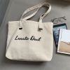 Custom Logo Simple Fashion Custom Canvas Tote Shopping Bag For Women