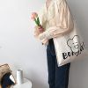 Large Capacity Custom Simple Art Single Shoulder Canvas Crossbody Bag for Shopping