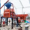 Small twin shaft concrete mixer JS500 skip hopper cement batching machine for sale