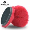  5 inch Japanese style 100% wool Red wool buffing pad for dual action polisher ro polisher