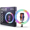 RGB LED fill light photography withTripod Stand and Phone Holder Rgb 10 12 13 14 18Inch Selfie Ring Light Circle Crystal Fill Lights