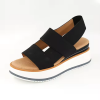 Open Toe Elastic Strap Slingback Ladies Platform Sandal With Wedge Heel