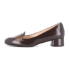 Leather Casual Office Dress Classic Square Toe Slip-On Mid-Heel Women Penny Loafer