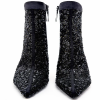 Fashion Pointed Toe Ankle Heel Latest Sequin Embroidery Newest Design Luxury Ladies Boots