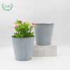 Natural Metal Planter Stand Zinc Flower Pot with Embossed Finish for Wholesale