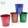 Galvanized Garden Planter Flower Pot for Christmas Decoration