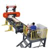 portable horizontal band saw mill wood cutting machine